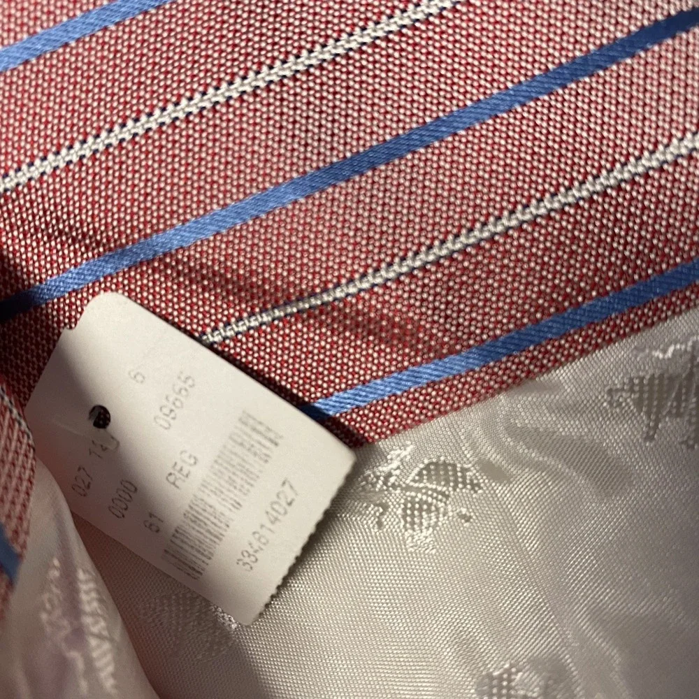 Brooks Brothers 346‎ Silk Neck Tie Red Blue Striped USA